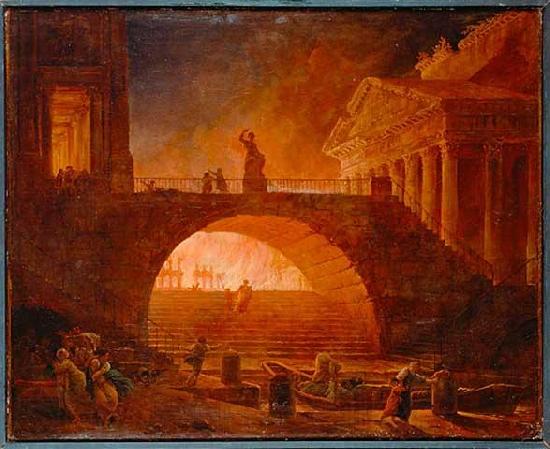 Hubert Robert Fire of Rome
